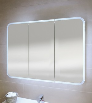 Specchio contenitore due ante con illuminazione LED 67X60X15