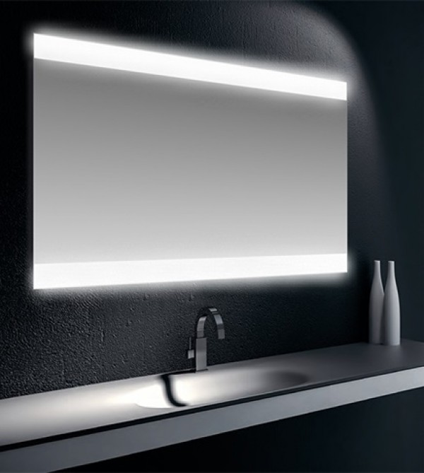 Specchiera specchio filo lucido, retroilluminata strip LED 9 W